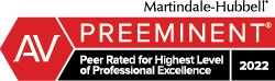 Martindale-Hubbell | AV Preeminent | Peer Rated For Highest level Of Professional Excellence 2022